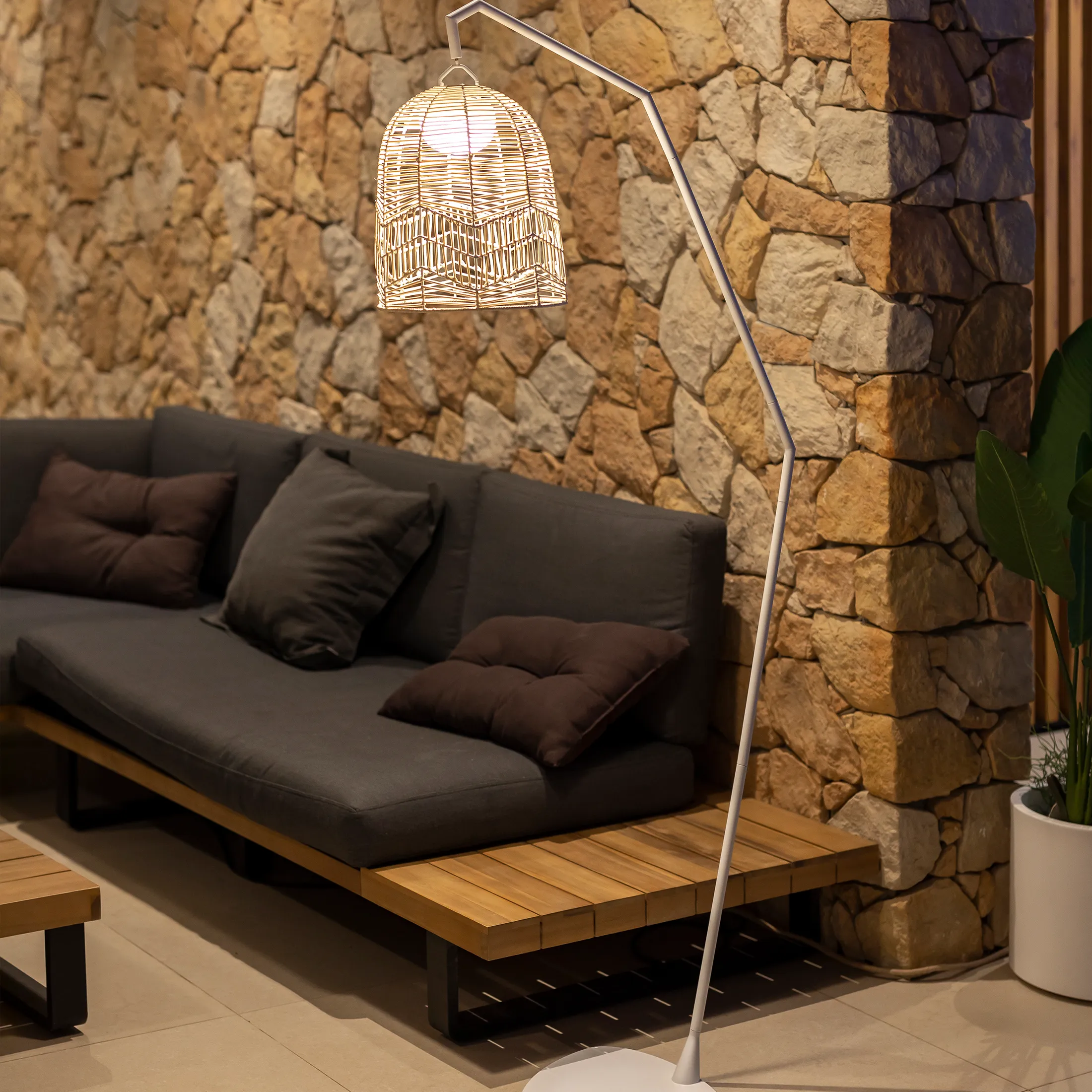 Wireless floor lamp SANTORINI white colour