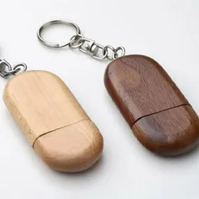Wooden USB Flash Drive With Keyring