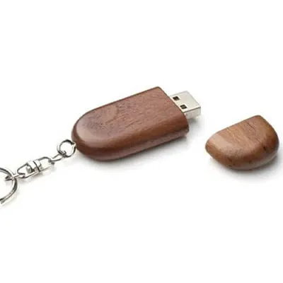 Wooden USB Flash Drive With Keyring
