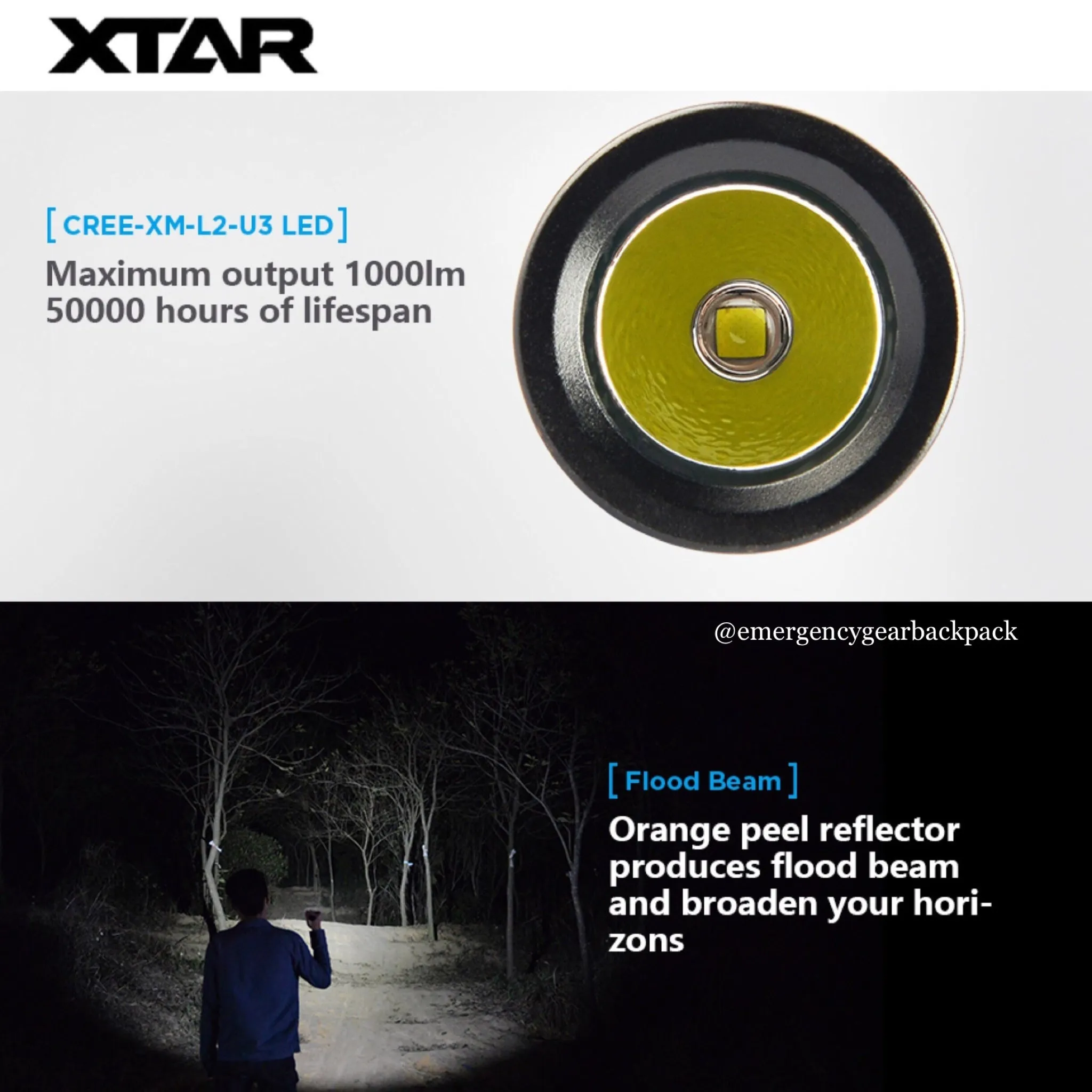 XTAR PACER WK18 1000LMS 150M EDC Flashlight